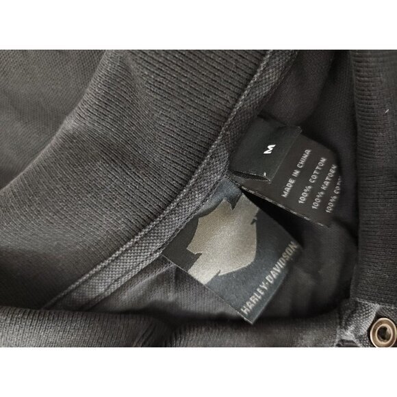 Vintage‎ Harley Davidson Short Sleeve Polo Shirt 1/4 Button Mens Medium - Picture 8 of 8